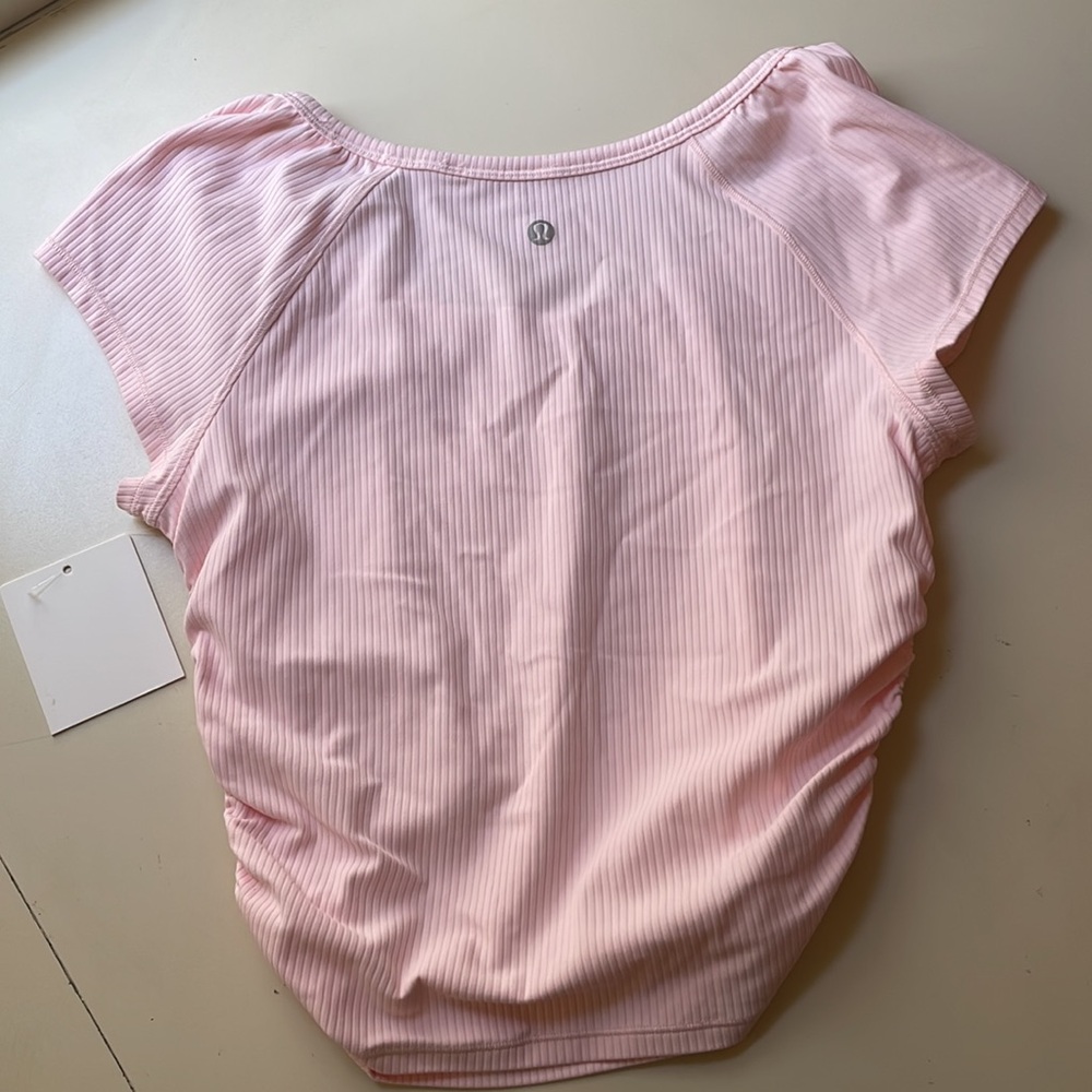 Lululemon All It Takes Pink Pearl Scoop Neck Ribbed Top Size Small - Picture 5 of 7